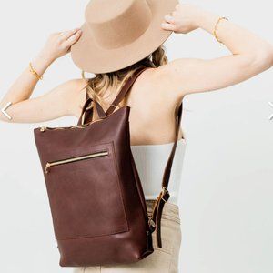 Portland Leather Goods Laptop backpack in COGNAC